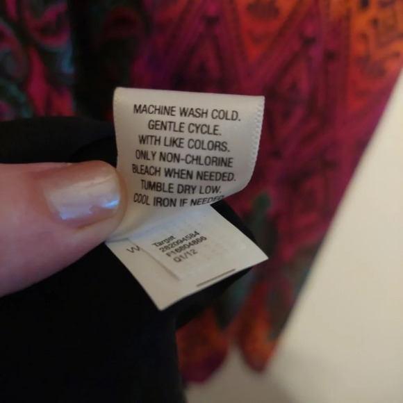 Y2K Xhiliration Strapless Maxi dress Pink Orange abstract Beach Bohemian Large - Picture 9 of 9